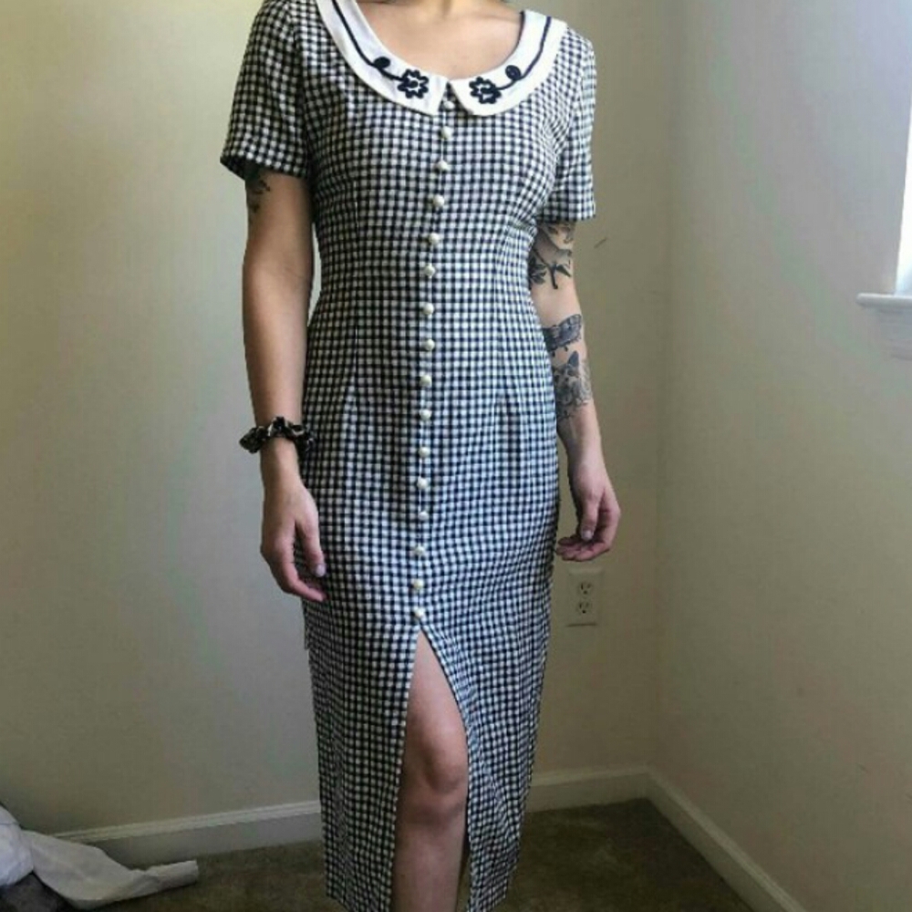 vintage bib maxi dress